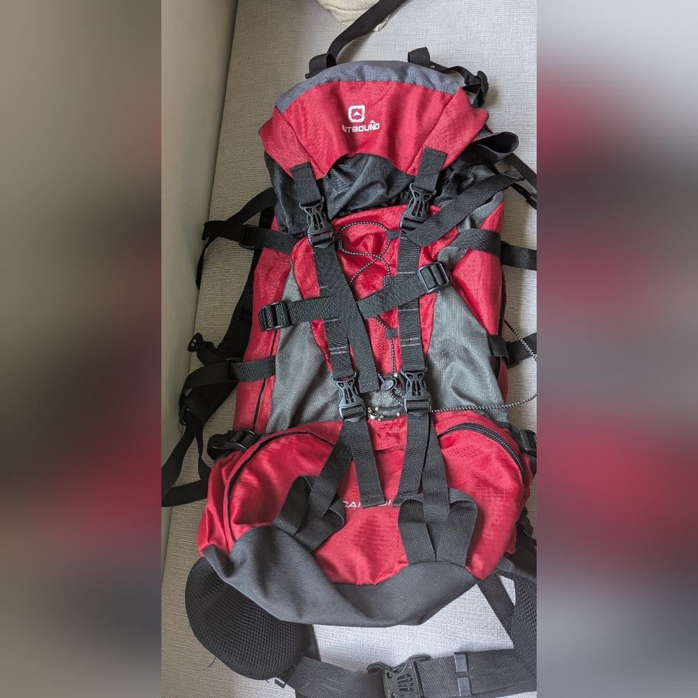 Outbound Hiking Backpack - Red & Black